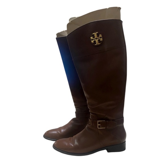 Tory Burch Eloise riding  Brown Leather boots Exelent condition. Long 18 inch - Picture 5 of 13